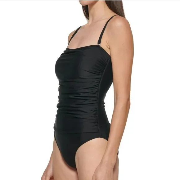 DKNY BLACK SWIMSUIT REMOVABLE STRAPS - Picture 2 of 11